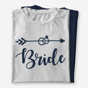 Majica za dekliščine z napisom I do crew, ki je na voljo v beli barvi in ženska majica s kratkimi rokavi v modri barvi, za nevestine prijateljice na dekliščini.