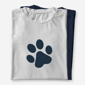 Minimalistična kratka majica s kvalitetnim tiskom na majice z motivom tace psa ali muce, v beli ali modri barvi, model je lahko unisex, moški ali telirana ženska kratka majica.