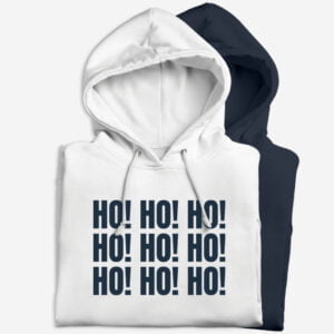 Pulover s kapuco z božičnim motivom, uniseks model, primeren za moške in za ženske, je teliran, na voljo v beli ali modri barvi, s kvalitetnim potiskom, lahko kot darilo za božič.