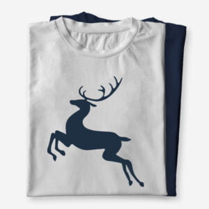 Majica s kratkimi rokavi s tiskom, z božičnim motivom Rudolfa, iz 100% bombaža z obstojnim potiskom, primerna kot darilo za Božička.