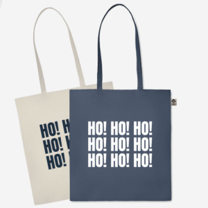 Vrečka iz organskega bombaža z božičnim motivom v beli ali modri barvi, z obstojnim potiskom, primerna kot darilo za rojstni dan, darilo za božič, darilo za novo leto.