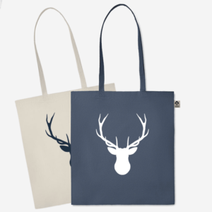 Vrečka iz ekološkega bombaža z božičnim motivom v beli ali modri barvi, primerna za darilo za božič, darilo za novo leto ali darilo za rojstni dan.