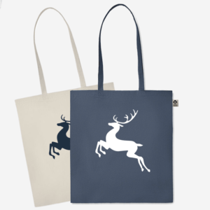 Vrečka iz ekološkega bombaža s potiskom jelenčka Rudolfa je okolju prijazna vrečka, uporabna pri nakupovanju, študiju, šoli in različnih drugih opravilih. Lahko je unikatno darilo za Božička.