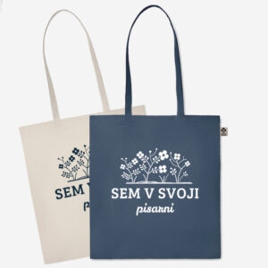 Organska bombažna vrečka z napisom 'Sem v svoji pisarni' – idealna za vrtnarje in ljubitelje narave, kjer je vrt prostor za delo in navdih.